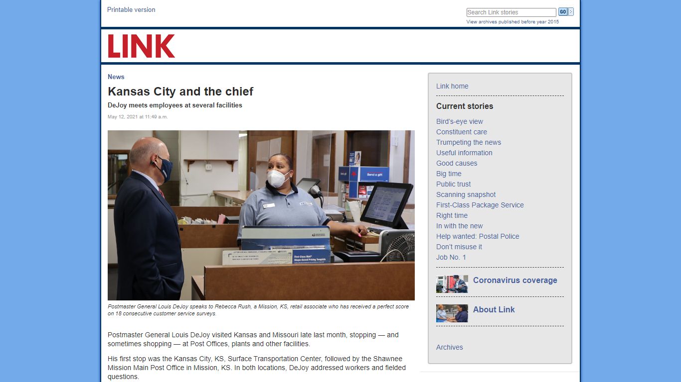 Kansas City and the chief | USPS News Link